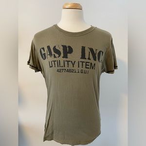GASP Men’s Size Medium Utility Olive Green Short Sleeve T-Shirt Gym Bodybuilding